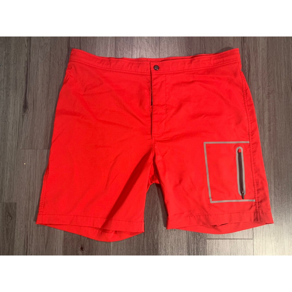 Mack Weldon Men's Reds Board Short No Fear Red Stretch‎ Zip Pocket Size 41/42